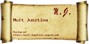 Mult Jusztina névjegykártya